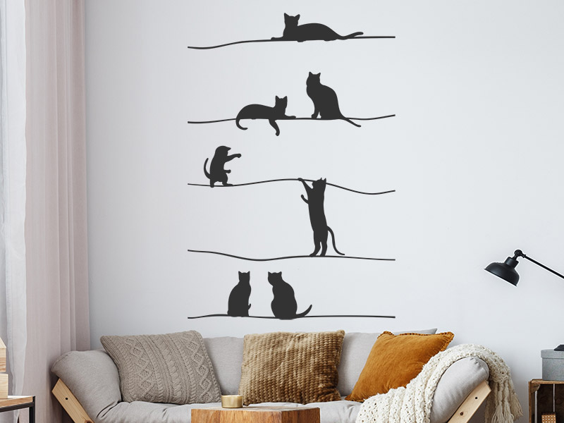 Wandtattoo Katzen Set