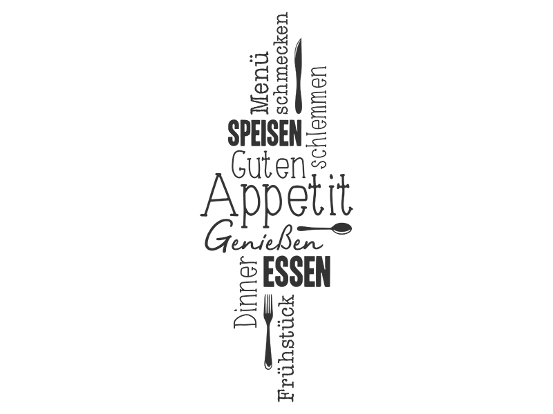 Wandtattoo Guten Appetit Worte als Wortwolke | Wandtattoos.de