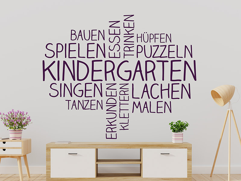 Wandtattoo Kindergarten Wortwolke