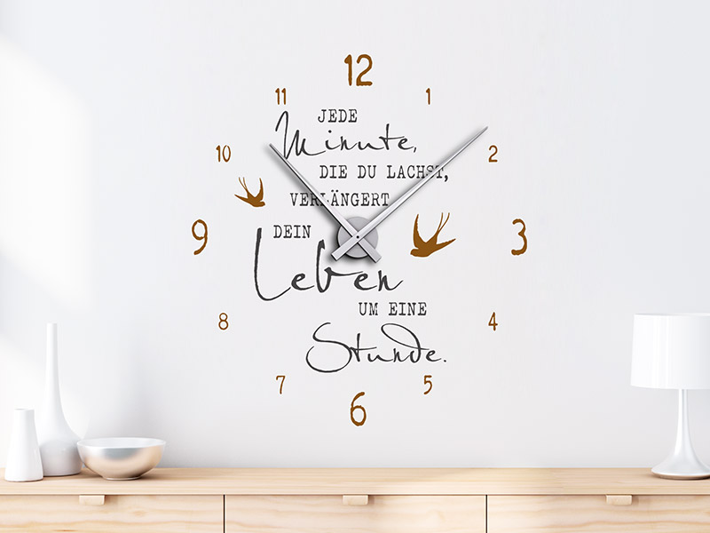Wandtattoo Uhr Jede Minute, die du lachst