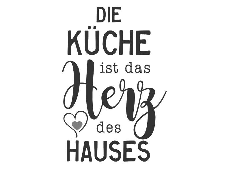 Wandtattoo Die Küche ist das Herz des Hauses | Wandtattoos.de