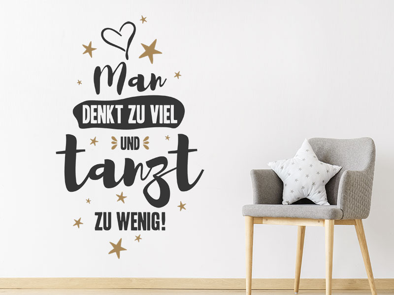 Wandtattoo Man denkt zu viel...