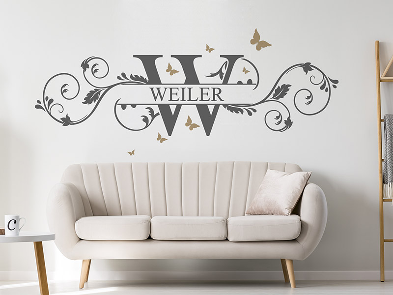 Wandtattoo Name als Ornament