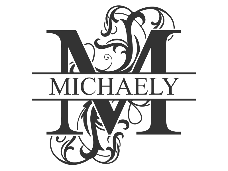 Wandtattoo Verschnörkelter Buchstabe mit Name