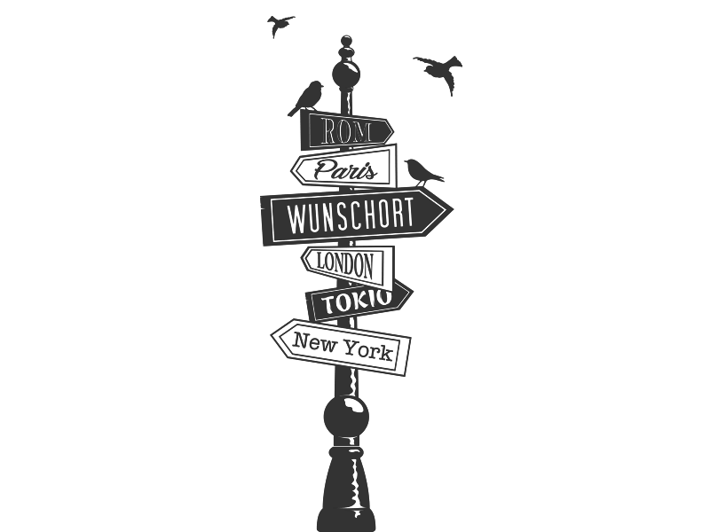 Luxus Wandtattoo Wegweiser Selbst Gestalten Wandtattoo Wegweiser mit Wunschort