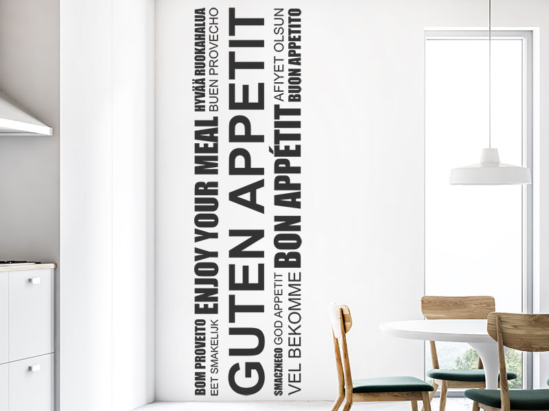 Wandtattoo Wandbanner Guten Appetit Mehrsprachig