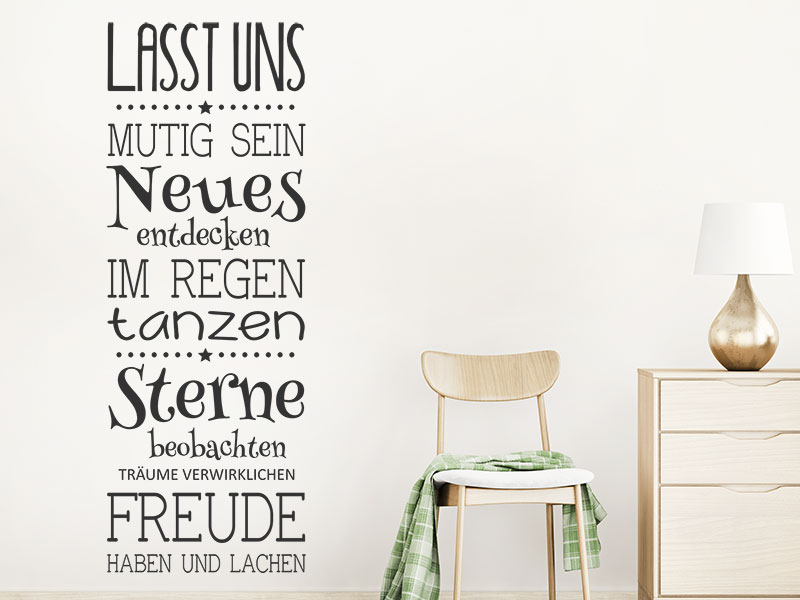 Wandtattoo Lasst uns mutig sein...