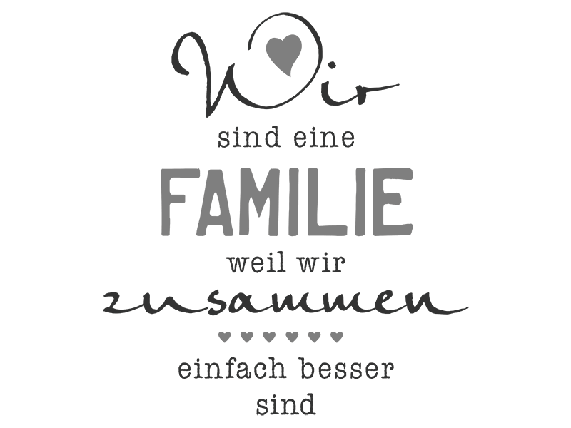 Wandtattoo Wir sind eine Familie mit Herz Wandtattoos.de