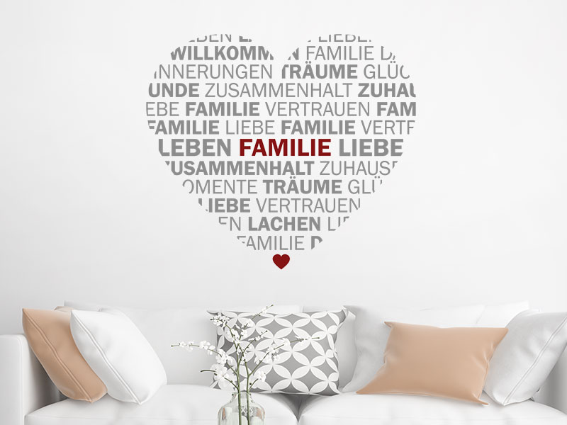 Wandtattoo Das Herz der Familie