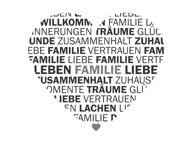 Wandtattoo Das Herz der Familie Wandtattoos.de