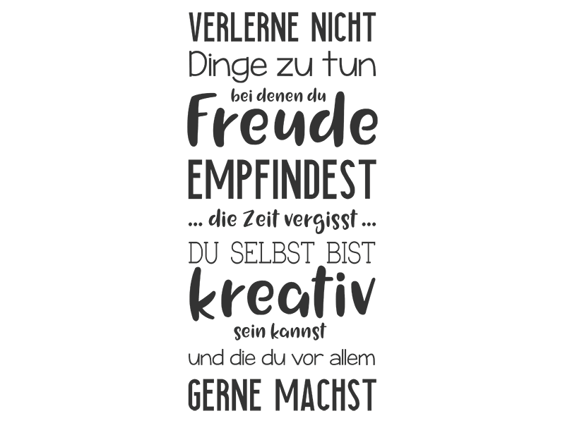 Wandtattoo Verlerne Nicht Dinge Zu Tun Spruch Wandtattoos De