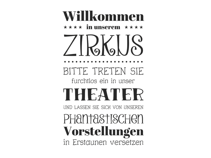 Wandtattoo Willkommen in unserem Zirkus Wandtattoos.de