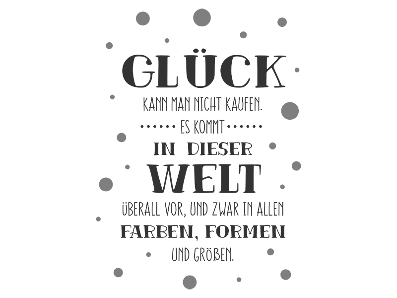 Wandtattoo Glück kann man nicht kaufen... Spruch Wandtattoos.de