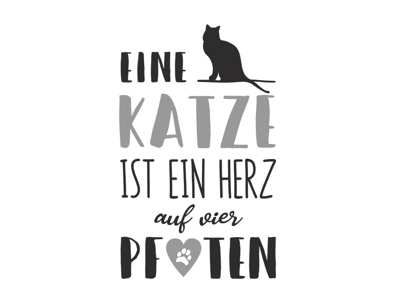 Wandtattoo Eine Katze Ist Ein Herz Auf Vier Pfoten Wandtattoos De