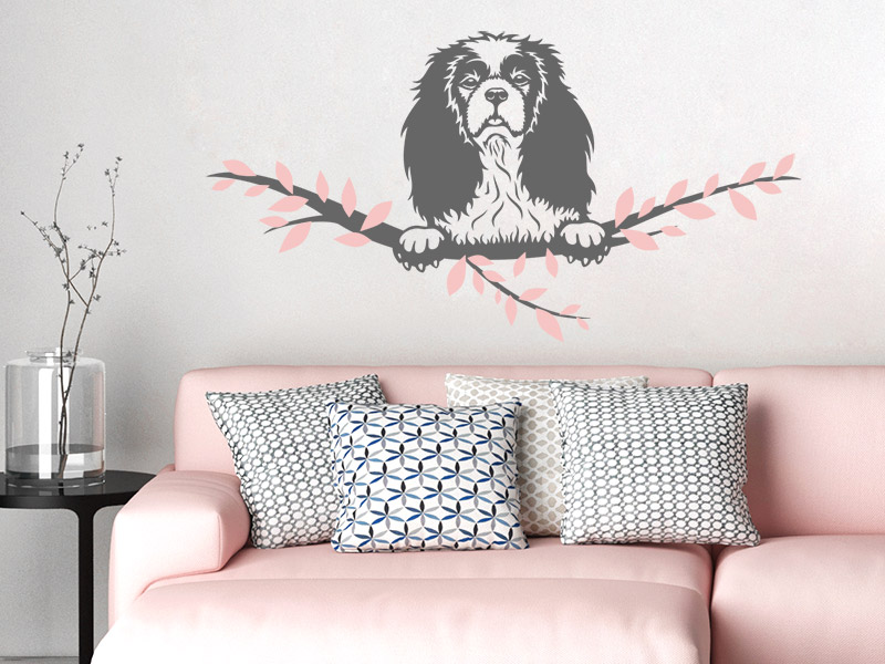 Wandtattoo Cavalier King Charles Spaniel zweifarbig