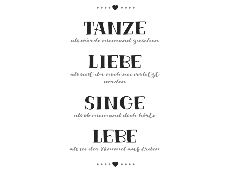 Wandtattoo Tanze Liebe Singe Lebe Wandtattoos.de