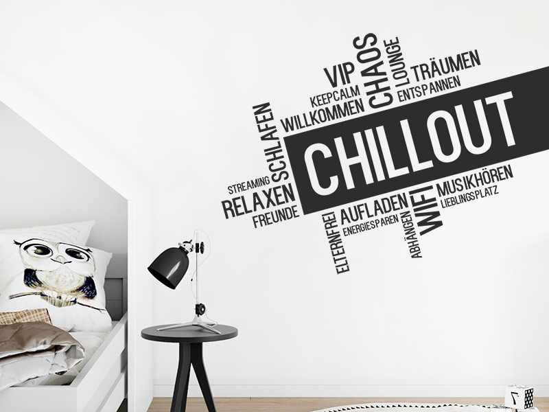 Wandtattoo Moderne Chillout Wortwolke