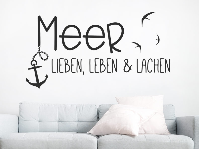 Wandtattoo Meer Lieben Leben Lachen