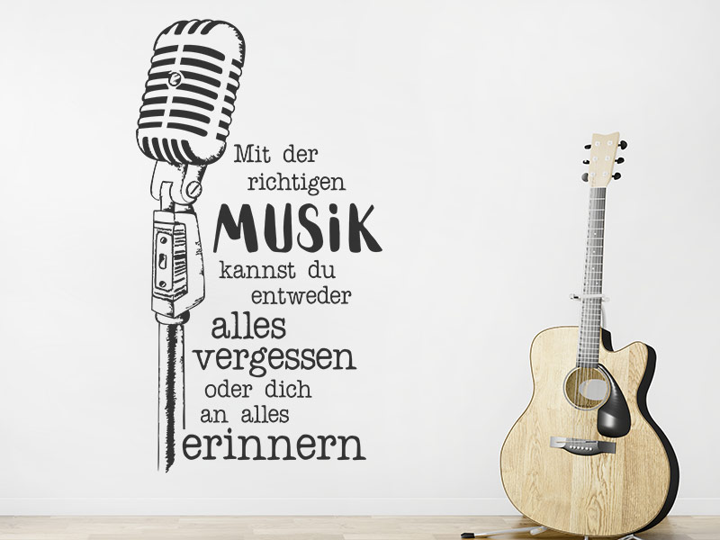 Wandtattoo Mit der richtigen Musik