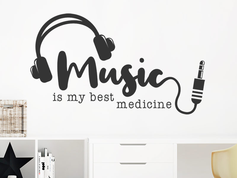 Wandtattoo Music is my best medicine