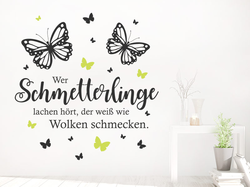Wandtattoo Wer Schmetterlinge lachen hört