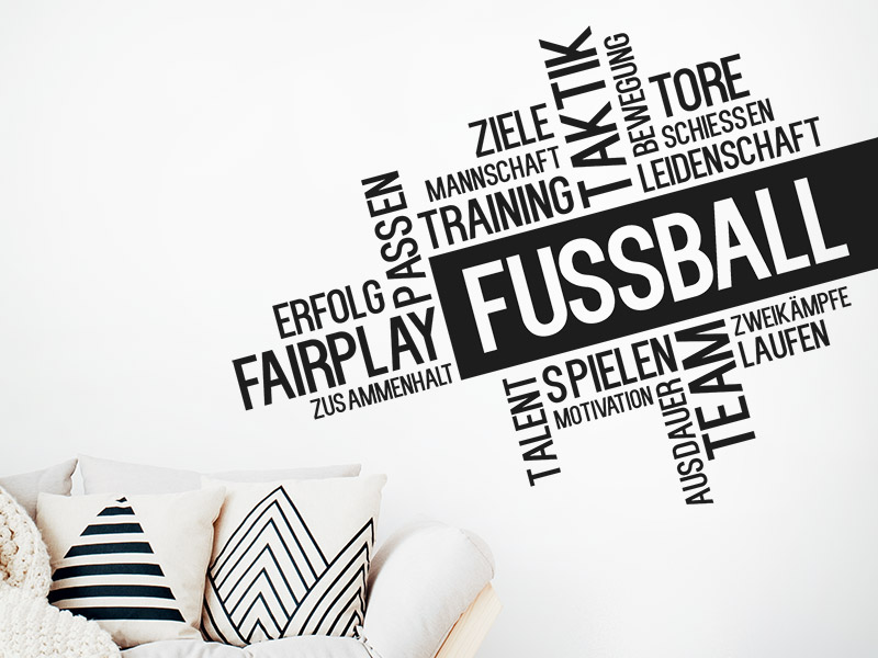 Wandtattoo Fussball Worte Modern
