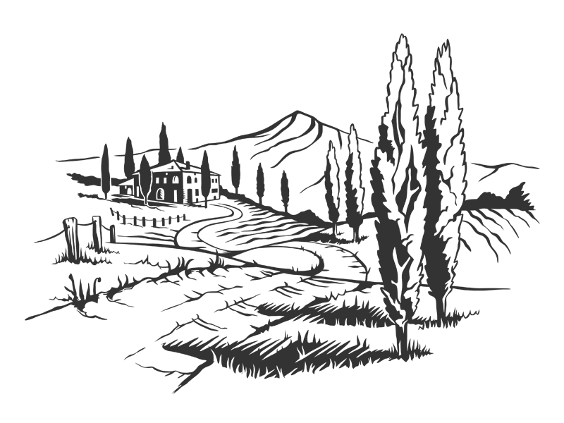 Wandtattoo Landschaft in der Toskana | Wandtattoos.de