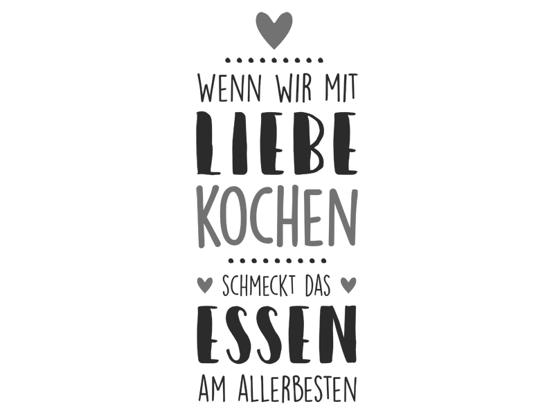 Wandtattoo Wenn wir mit Liebe kochen... Essplatz Wandtattoos.de