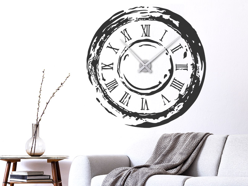 Wandtattoo Uhr Vintage Design