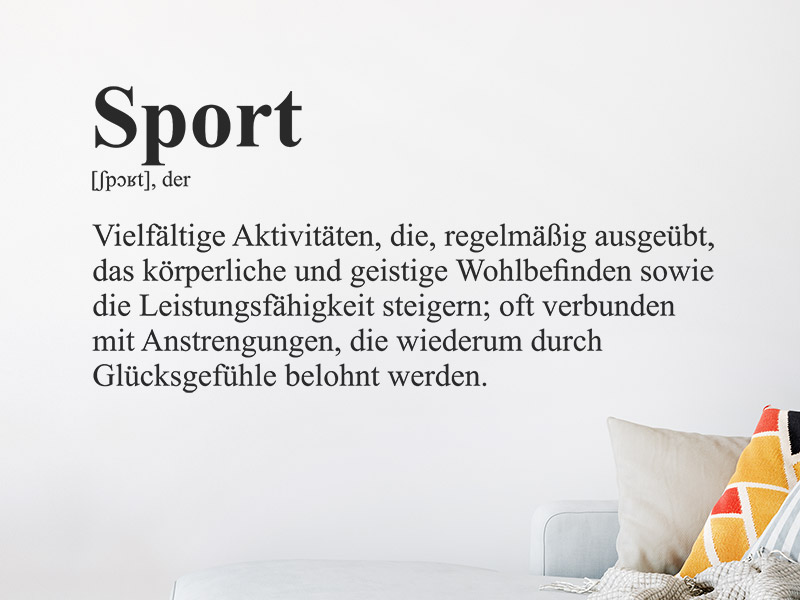 Wandtattoo Definition Sport