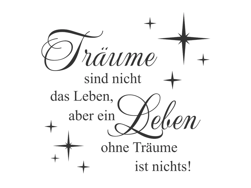 Wandtattoo Kein Leben ohne Träume Wandtattoos.de