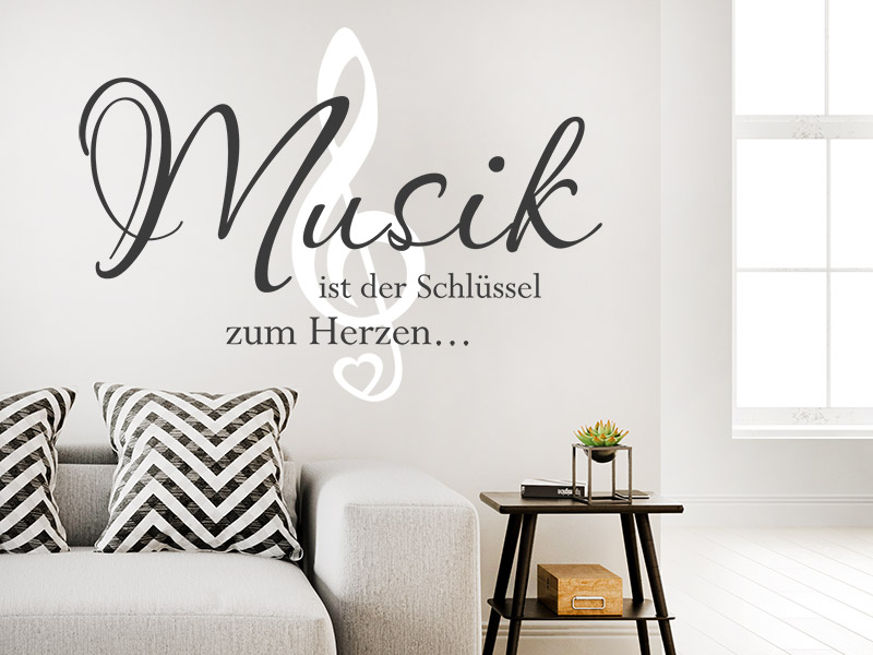 Wandtattoo Musik ist der Schlüssel