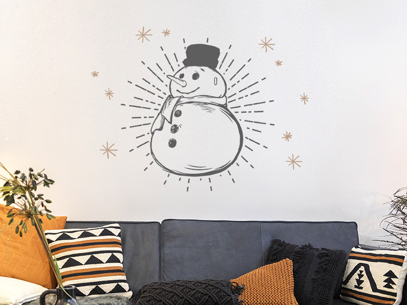 Wandtattoo Vintage Schneemann