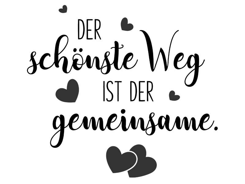 Wandtattoo Der schönste Weg ist der gemeinsame Wandtattoos.de