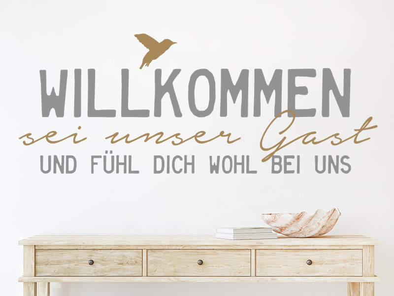 Wandtattoo Willkommen fühl dich wohl