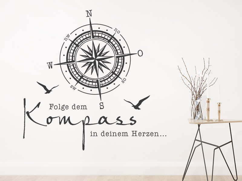 Wandtattoo Folge dem Kompass