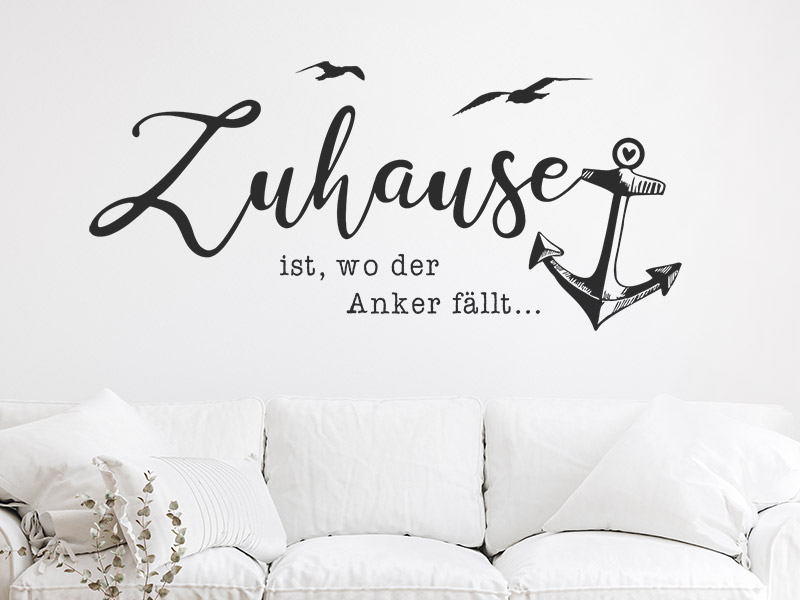 Wandtattoo Zuhause ist wo der Anker fällt