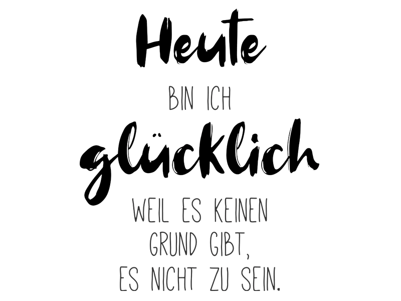 Wandtattoo Heute bin ich glücklich Wandtattoos.de