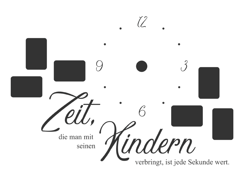 Wandtattoo Uhr Fotorahmen Zeit mit Kindern