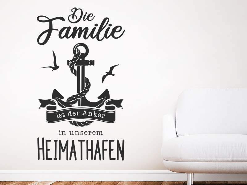 Wandtattoo Die Familie ist der Anker