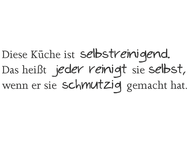 Wandtattoo Diese Küche ist selbstreinigend Wandtattoos.de