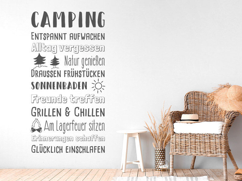 Wandtattoo Camping