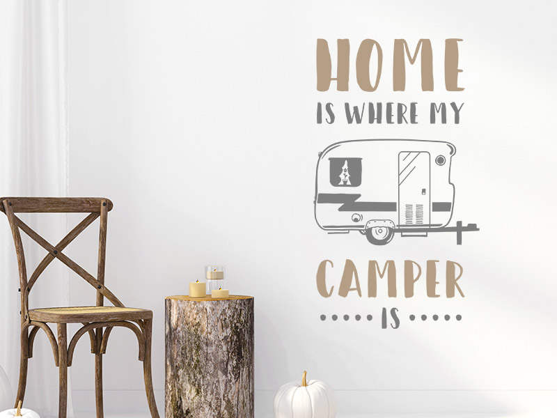 Wandtattoo Home is where my camper is