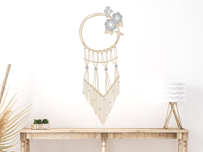 Wandtattoo Makramee Wandbehang mit Ring