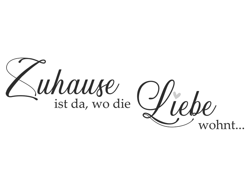 Wandtattoo Zuhause ist da wo die Liebe wohnt Wandtattoos.de