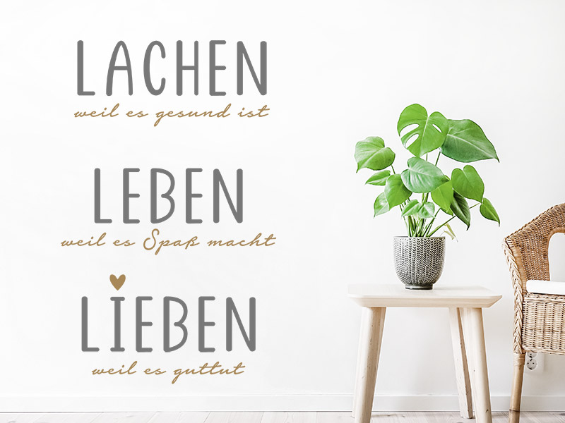 Wandtattoo Lachen weil es gesund ist...