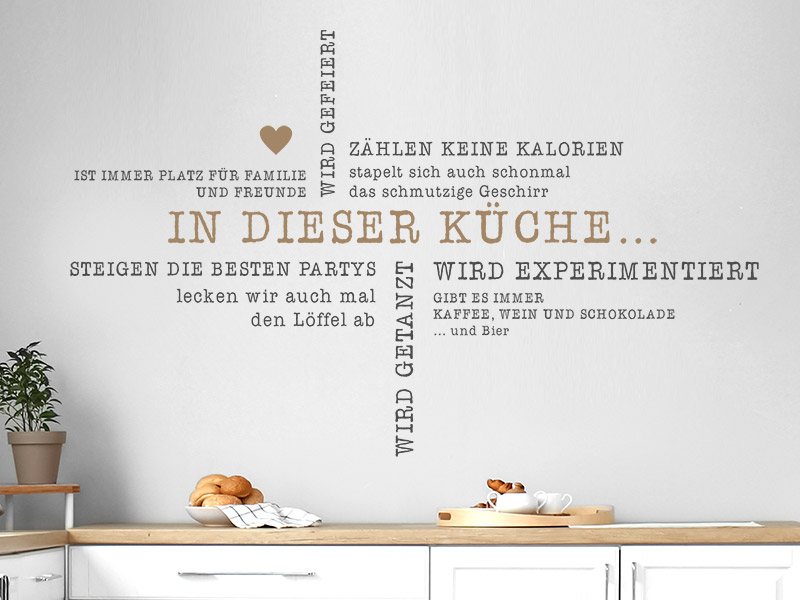 Wandtattoo In dieser Küche wird getanzt