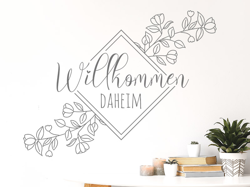 Wandtattoo Vintage Willkommen daheim