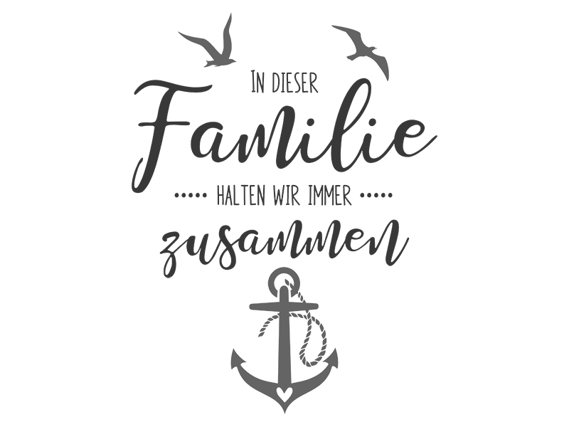 Wandtattoo In Familie mit Anker | Wandtattoos.de