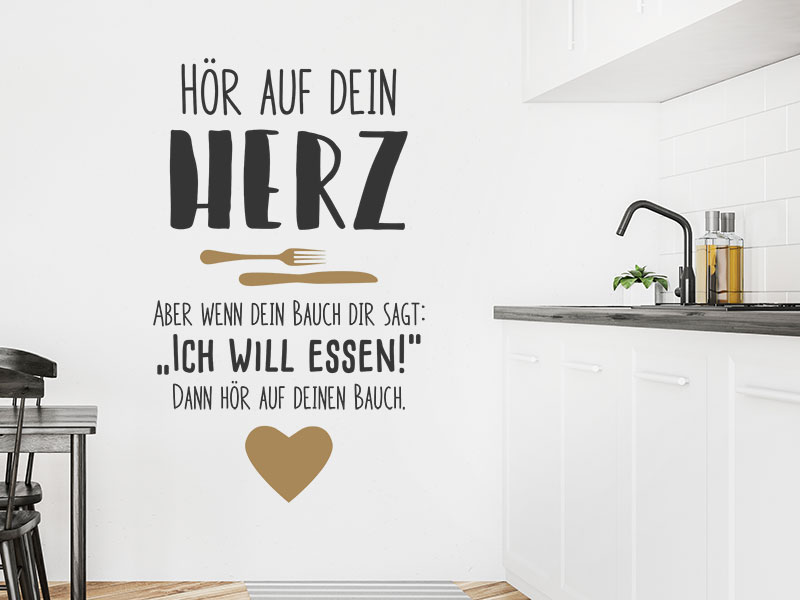 Wandtattoo Hör auf dein Herz